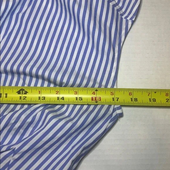 Maurices Blue & White Striped Twist-Front Cutout Midi Shirt Dress Sz XS Preppy - Picture 7 of 11